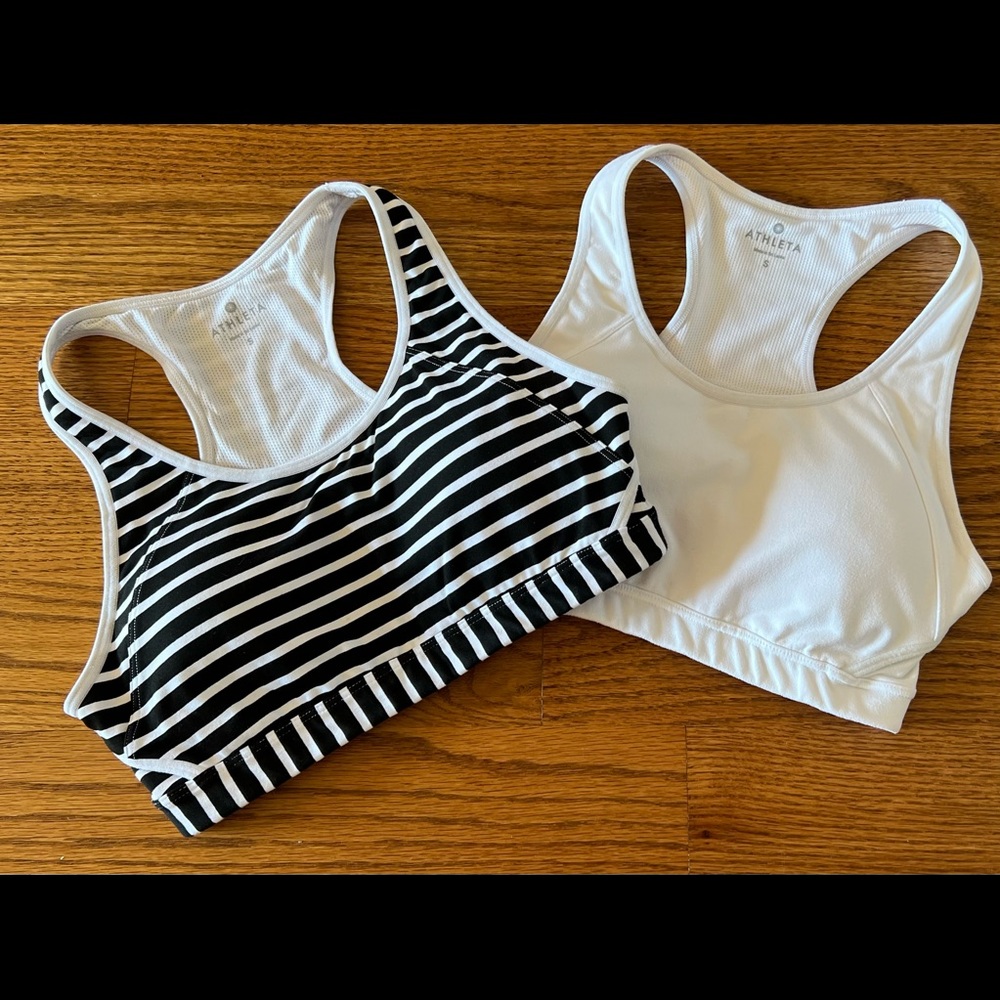 Athleta | Small Workout Bras | Bundle | White & White/Black | smoke free home